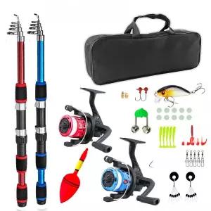 입문용 낚시세트 릴낚시대 루어 풀세트 초보 민물낚시 완전구성(그린)