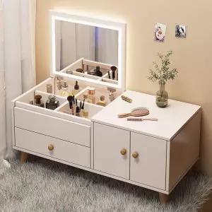 좌식화장대 미니 수납 서랍 심플 화장대 흰색 침실 좌식