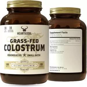 장 근육 및 면역 을 위한 재생 소의 100 잔디 사료 완성된 초유 보충제 - 3000mg 캡슐 남성 여성을