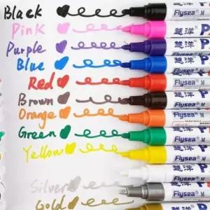 [문구/오피스] 마커 유리에쓰는펜 유성잉크펜 유리마카 12색 펜 금속마커