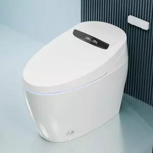 비데가 내장된 ZingPOP 폼 쉴드 스마트 변기 정전식 풋 플러시 자동 뚜껑 및 시트 힙 여성용 클린 열선