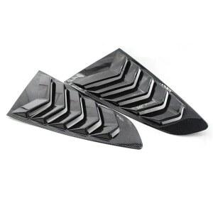 자동차 리어 루버 윈도우 사이드 셔터 커버 트림 스티커 통풍구 스쿱 ABS 카본 파이버 블랙 액세서리 글로스 블랙 , 2015- 포드 머스탱과 호환 카본 룩