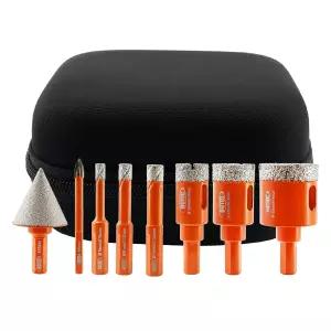도자기 타일 세라믹 대리석 벽돌용 다이아몬드 코어 드릴 비트 키트 BGTEC 홀 톱 커터 8개 삼각형 생크