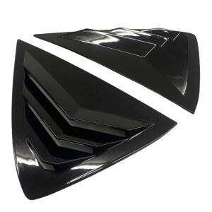 복스홀 오펠 코르사 F 2019 자동차 리어 윈도우 쿼터 루버 셔터 커버 외부 측면 통풍구 트림 글로스 블랙 에 호환되는 NOETISFGE 페어