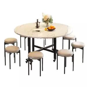 폴딩 원탁 식탁 간이 주방 원형테이블 거실 간이식탁 공간활용 접이식 탁자 다용도 보조책상