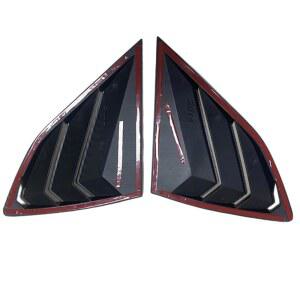 현대 투싼 2016- 2Pcs 카 리어 윈도우 사이드 통풍구 루버 블랙 카본 파이버 외장 매트 블랙 과 호환됩니다