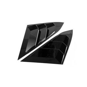 Qurbuns 10세대 시빅, 레이싱 스타일 자동차 삼각형 창문 유리 블라인드, 시빅 외장 장식 액세서리용 PCS 리어 사이드 윈도우 루버 2종, 2016- 시빅 세단 블랙 과 호환 가능