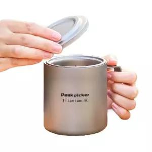 캠핑용 머그컵 필터 접이식 컵 스틸 티타늄 보야지 야외 바운드리스 스태커블 손잡이와 커피