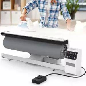 GRERTX 상용 롤러 다림질 기계 풋 페달이 있는 36인치 프로페셔널 로터리 스팀 프레스 2950W 연속 호텔