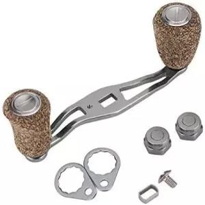 CYTGUUPER 미끼 캐스터 핸들 간편한 설치 캐스팅 릴 우드 낚시 노브 실버