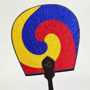 종이부채 전통 삼태극 태극선 문양 나무 부채 종이 (중)