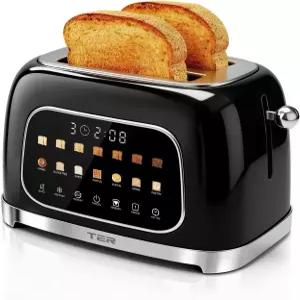 TER 터치 스크린 2-슬라이스 토스터 7가지 빵 모드 및 브라우닝 레벨 베이글과 두꺼운 위한 넓은 슬롯