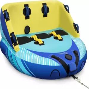 EVAJOY 보트용 3인용 견인 튜브 1-3 라이더용 풍선 앞뒤 이중 포인트가 있는 수상 스포츠 나일론 로프가 및