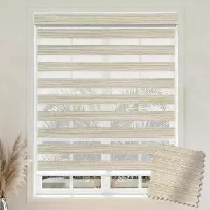 윈도우용 아트푸치 커스텀 사이즈 얼룩말 블라인드 듀얼 레이어 세미 시어 라이트 컨트롤 프라이버시