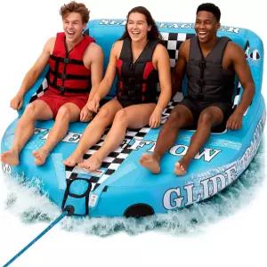 세렌라이프 보트용 풍선 견인 튜브 - 3인용 4500파운드 당기는 용량 데크 시트 및 등받이 프리미엄 나일론