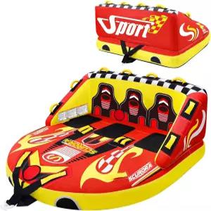 보트용 견인 가능한 튜브 72인치 1-3인용 앞뒤 포인트가 있는 풍선 소파 840D 나일론 커버 레이크 리버