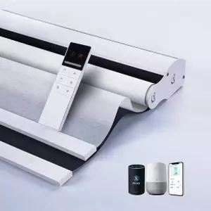 가정 사무실 호텔 창문(5101+블랙 8018)에 적합한 TIPIACE 주야간 이중 레이어 모터식 롤러 블라인드