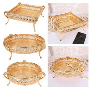 황금색 금속 그릇 스낵 파티 우아한 장식용 위한 보관 견과류 장식을 주방 가정 사탕 용기 서빙 트레이