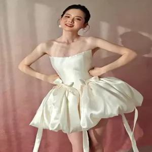 올원픽 미니웨딩드레스 화이트 셀프 웨딩 미니