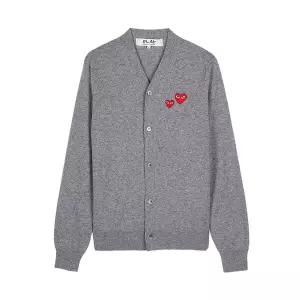 (꼼데가르송) FW25 공용 더블하트 와펜 가디건 AX N072 051 GREY