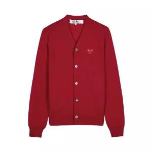 (꼼데가르송) FW25 공용 레드하트 와펜 가디건 AX N008 051 RED