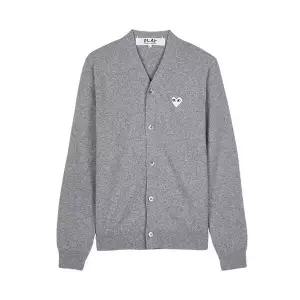 (꼼데가르송) FW25 공용 화이트하트 와펜 가디건 AX N066 051 GREY