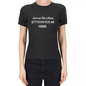 아크네 스튜디오 26SS 여성 1996 로고 반팔티 페이딩블랙 CL0395 BM0