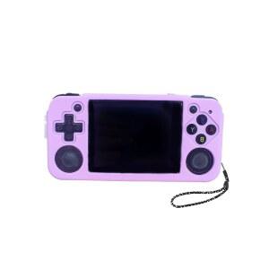 Anbernic RG35XX H 레트로 핸드헬드 게임 콘솔용 실리콘 케이스 3.5인치, 전신 소프트 실리콘 핸드헬드 게임 콘솔 낙하 방지 보호 케이스, 충격 방지, 미끄럼 방지, 충돌 방지, 보라색