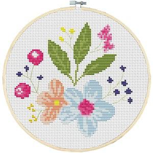 Awesocrafts 크로스 11CT 플라워 용품 키트 쉬운 스탬프 패턴 자수 바느질