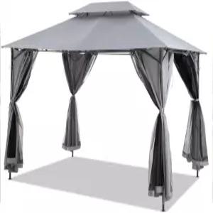 커튼 스크린 방수 기능이 있는 네팅 루프 탑이 파티오스 텐트 야외 캐노피 쉘터용 YMGSCC 10x13피트 가제보