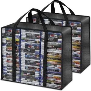 살라조리 CD DVD 보관 가방 2팩 PU 및 지퍼 손잡이가 있는 투명 블루레이 케이스 홀더 99개의 64 156개의