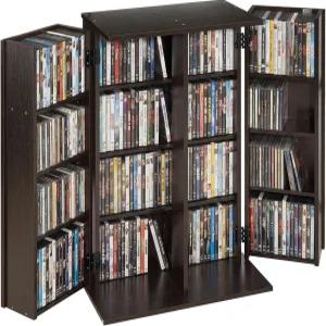 VEVOR 미디어 저장 캐비닛 4단 DVD 선반 정리함 CD 책 게임용 멀티미디어 거실용 홈 오피스 녹음실