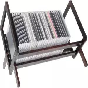 FUPMILPHRANX CD/DVD 보관 랙 나무 홀더는 최대 26개의 케이스 러스틱 스타일 데스크톱 미디어 정리대