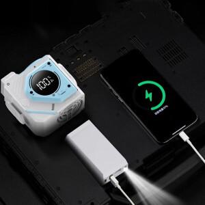 야외 캠핑용 팬 3단 속도 조절 목걸이/허리 착용형 5000/9800mAh 작업 현장 등산 하이킹용 웨어러블 벨트