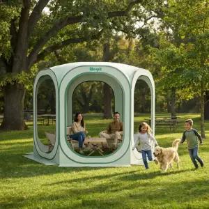 Werph 10x10 팝업 스크린 텐트 모기장 가제보 자외선 차단 지붕 방수 캐노피 뒷마당을 위한 빠른 야외 쉼터