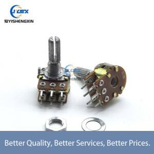 5PCS WH148 6핀 듀얼 갱 전위차계 B1K B2K B5K 샤프트 길이 20MM 옴