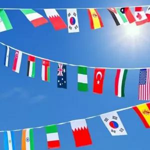 응원 50개국 스포츠 월드컵 폴리 만국기 행사용 파티 선명