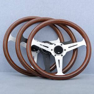 14인치 JDM 클래식 우드 스티어링 휠 유니버설 빈티지 드리프트 스포츠
