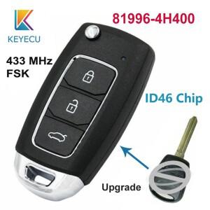 81996-4H400 업그레이드 된 플립 원격 키 Fob 3 버튼 433MHz ID46 for Hyundai Starex H-1 2008