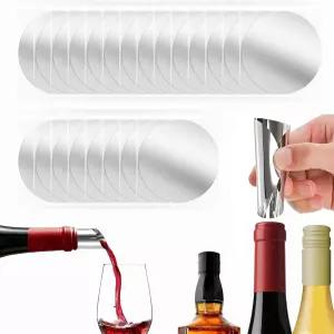 비오델 30팩 일회용 와인 붓기 디스크 3인치 개별 포장 미끄럼 방지 주류 스피릿 병 디자인으로 풍미 전달
