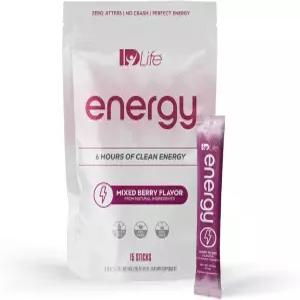 들라이프 에너지 - 혼합 베리 파우더로 지속적인 파워 부스트 직장 헬스장 및 일상 사용을 위한 음료 6시간