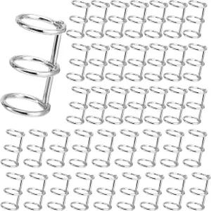 하이시덴 40개 3링 루즈 바인더 실버 노트북 바인딩 빗 인덱스 카드용 금속 레스토랑 메뉴 사진 앨범 0.8