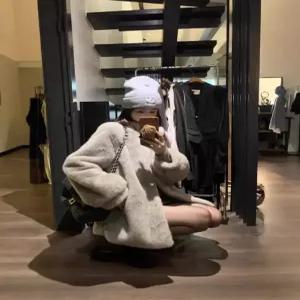 패브릭픽 여사친 그레이 코트 도톰하고 부드러운 패딩다운 따뜻슬림핏 잠바 퍼 HO1