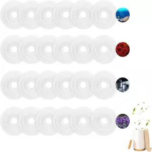 스베오브리 4가지 맛 24개 교체용 향수 디스크 타월 워머 버킷 향 패드 아로마 정제