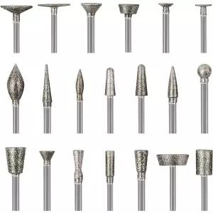 호환  다양한 다이아몬드 버 - Dremel 회전 도구용 18인치 생크 다이아몬드 버 스톤 조각 비트