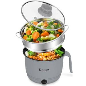 찜기가 있는 가열 스테이크 냄비 자가 휴대용 전기 요리용 조리기 8L 라면 급속 미니