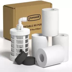 퓨어웰 K8680 RO 정수기 시스템 교체용 PP 면 프리필터 3단계 휴대용 정수 음용/팀 캠핑/여행용 생존 장비