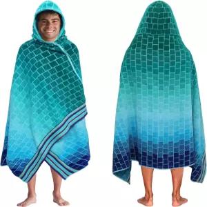 코튼 크래프트 후드 비치 타월 - 달린 오버사이즈 39 x 68 100 벨루어 테리 자카드 풀 배스 랩 450 GSM