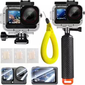 강화 유리 필름 플로팅 핸들 그립 및 손목 스트랩 다이빙 스노클링을 위한 김서림 방지 수중 하우징이