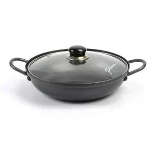 국산 블랙 업소용 경질 전골 냄비 양수 찌개 볶음 26호(뚜껑포함)